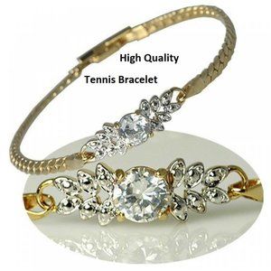 NWT cz tennis bracelet 7 1/2 multi cluster yellow
